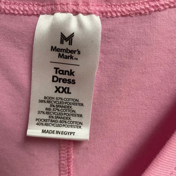 Members Mark Size XXL Tank Dress Pink Pockets Drawstring Waist Casual - Picture 3 of 4